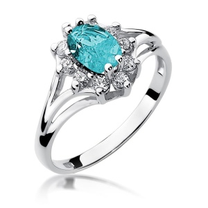 Pierścionek W0037 Topaz Swiss 0,90ct białe złoto 375