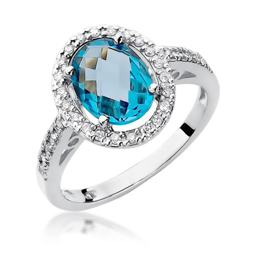 Pierścionek W0080 Topaz Swiss 1,70ct białe złoto 375