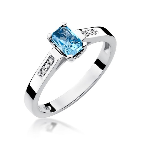 Pierścionek W0078 Topaz Swiss 0,65ct białe złoto 375
