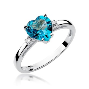 Pierścionek W0012 Topaz Swiss 1,20ct białe złoto 375