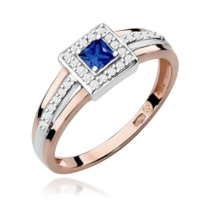 Pierścionek W0271 Szafir 0,20ct złoto różowe 375