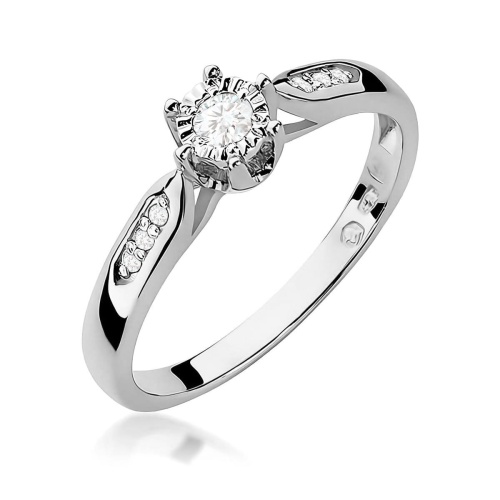 Bague W0328 Diamant 0,08ct Or blanc 375