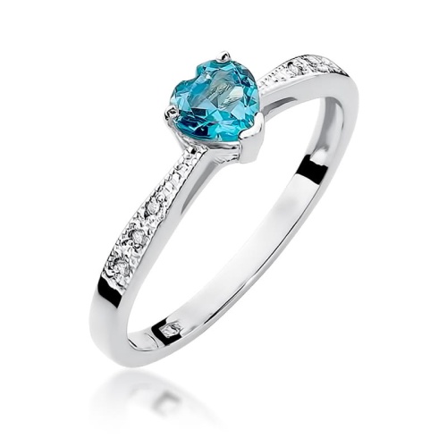 Pierścionek W0065 Topaz Swiss 0,50ct białe złoto 375