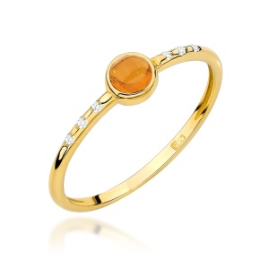 Pierścionek W0596 Żółty Turmalin 0,30ct żółte złoto 375