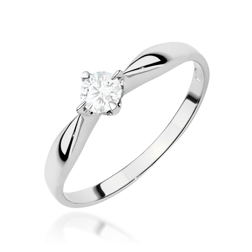 Pierścionek W0171 Diament Laboratoryjny 0,15ct białe złoto 375