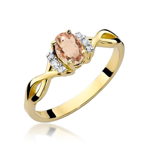 Pierścionek W0019 Morganit 0,40ct żółte złoto 375