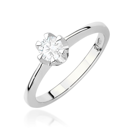 Pierścionek W0220 Diament Laboratoryjny 0,40ct białe złoto 375