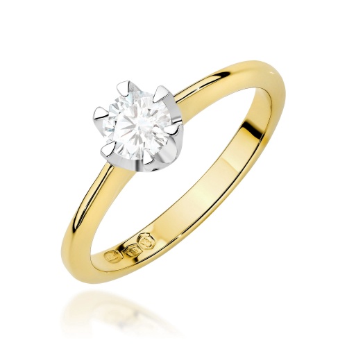 Pierścionek W0220 Diament Laboratoryjny 0,70ct żółte złoto 375