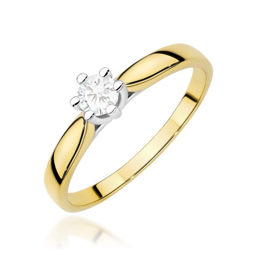 Pierścionek W0222B Diament Laboratoryjny 0,30ct żółte złoto 375