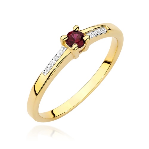Pierścionek W0258 Rubin 0,15ct żółte złoto 375