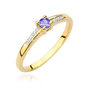 Pierścionek W0258 Tanzanit 0,15ct żółte złoto 375