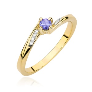 Pierścionek W0262 Tanzanit 0,15ct żółte złoto 375