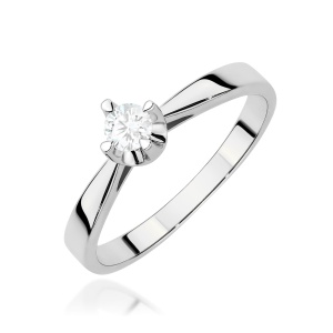 Pierścionek W0293 Diament Laboratoryjny 0,20ct białe złoto 375