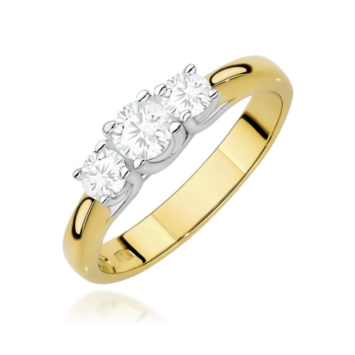 Pierścionek W0344 Diament Laboratoryjny 0,25ct żółte złoto 375
