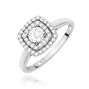 Pierścionek W0345 Diament Laboratoryjny 0,30ct białe złoto 375