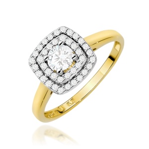 Pierścionek W0345 Diament Laboratoryjny 0,30ct żółte złoto 375