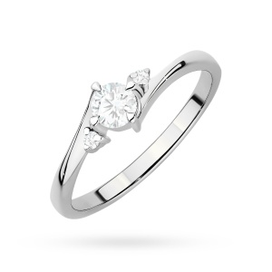 Pierścionek W0346 Diament Laboratoryjny 0,25ct białe złoto 375