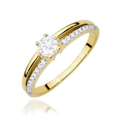 Pierścionek W0355 Diament Laboratoryjny 0,30ct żółte złoto 375