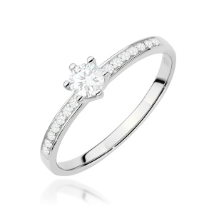 Pierścionek W0459 Diament Laboratoryjny 0,25ct białe złoto 375