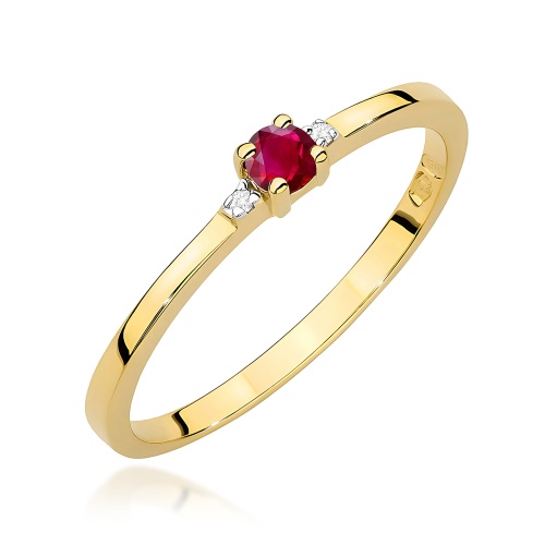 Pierścionek W0464 Rubin 0,15ct żółte złoto 375