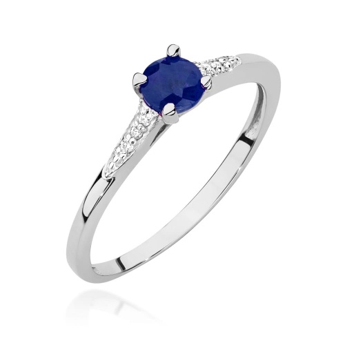 Inel W0466 Safir 0,30ct Aur alb 375