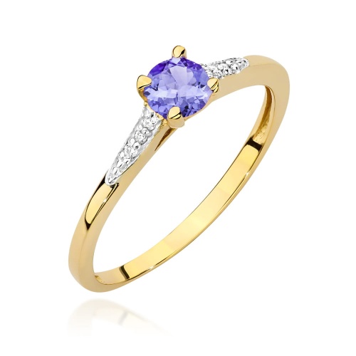 Pierścionek W0466 Tanzanit 0,35ct żółte złoto 375