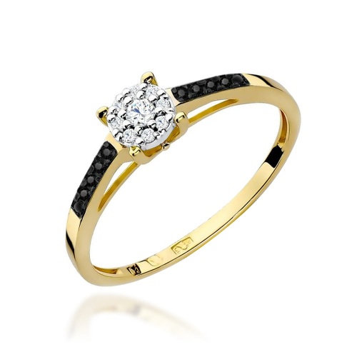 Pierścionek W0055 Diament 0,04ct żółte złoto 375