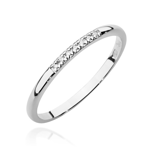 Pierścionek W0607 z diamentami białe złoto 375