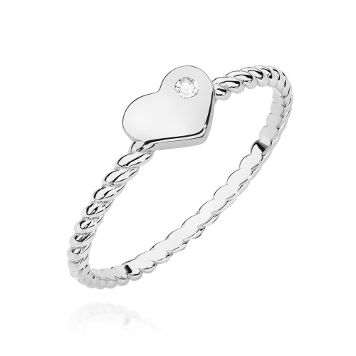 Pierścionek W0610 Diament 0,03ct białe złoto 375