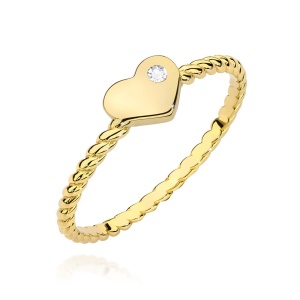 Pierścionek W0610 Diament 0,03ct żółte złoto 375