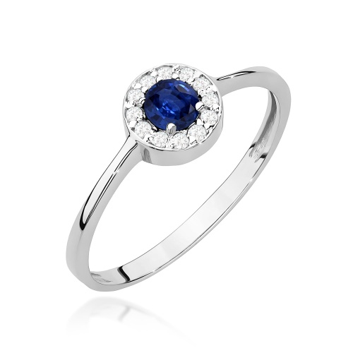 Inel W0616 Safir 0,30ct Aur alb 375