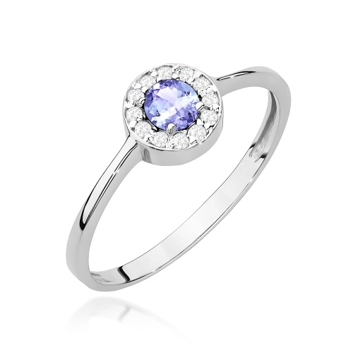 Bague W0616 Tanzanite 0,35ct Or blanc 375