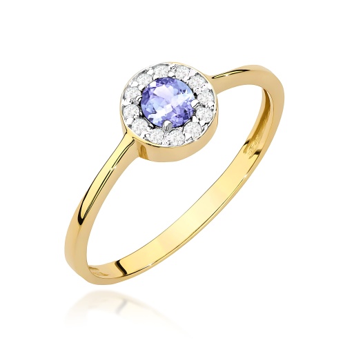 Pierścionek W0616 Tanzanit 0,35ct żółte złoto 375