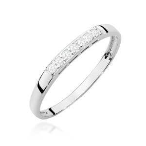 Pierścionek W0619 z diamentami białe złoto 375