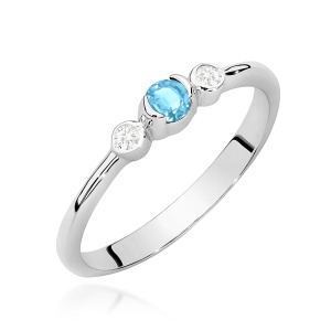 Pierścionek W0620 Topaz Swiss 0,15ct białe złoto 375