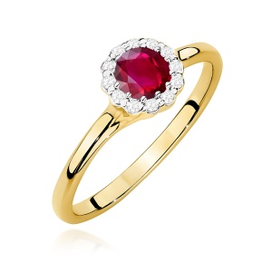 Pierścionek W0622 Rubin 0,60ct żółte złoto 375