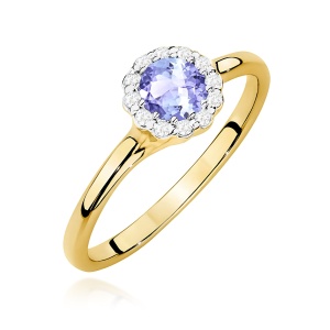 Pierścionek W0622 Tanzanit 0,50ct żółte złoto 375