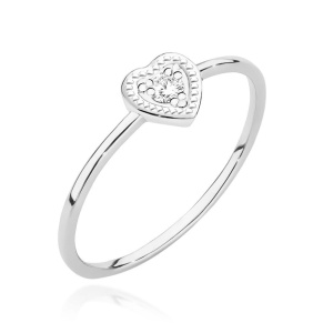 Pierścionek W0642 Diament 0,02ct białe złoto 375