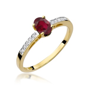 Pierścionek W0067 Rodolit 0,50ct żółte złoto 375