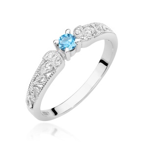 Pierścionek W0411 Topaz Swiss 0,15ct białe złoto 375