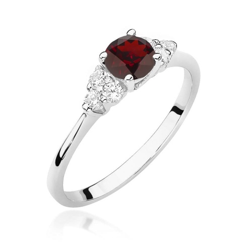 Pierścionek W0451 Granat 0,60ct białe złoto 375