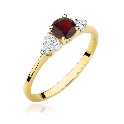 Pierścionek W0451 Granat 0,60ct żółte złoto 375
