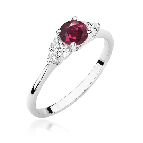 Pierścionek W0451 Rodolit 0,60ct białe złoto 375