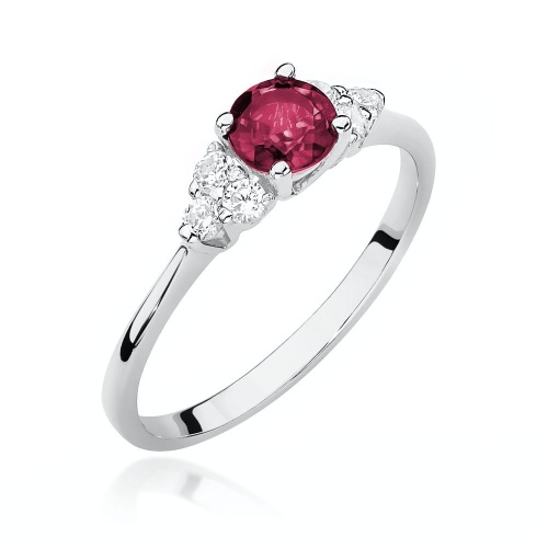 Pierścionek W0451 Rubin 0,60ct białe złoto 375