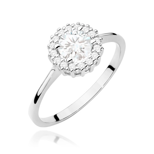 Inel W0572 Safir alb 0,60ct Aur alb 375
