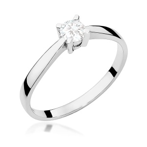 Pierścionek W0242 Diament Laboratoryjny 0,20ct białe złoto 375