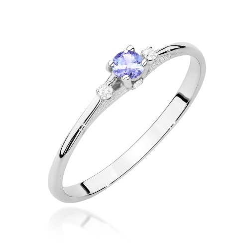 Bague W0614 Tanzanite 0,15ct Or blanc 375