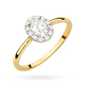 Pierścionek W0583 0,30ct żółte złoto 375
