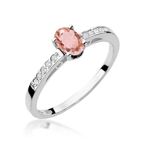 Pierścionek W0067 Morganit 0,40ct białe złoto 375