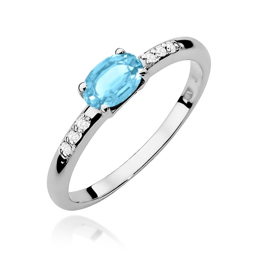 Pierścionek W0077 Topaz Swiss 0,50ct białe złoto 375